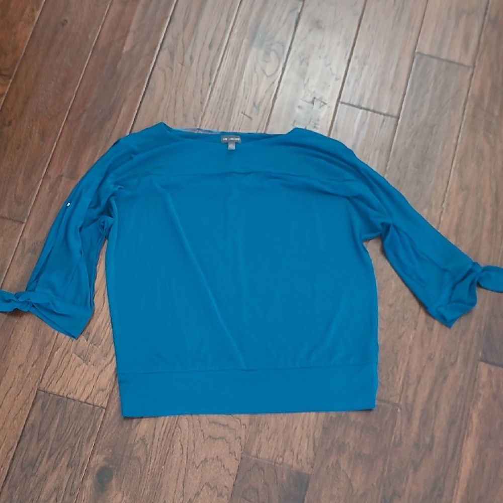 The Limited Teal Blouse with 3/4 Length  Open Sleeves size Large